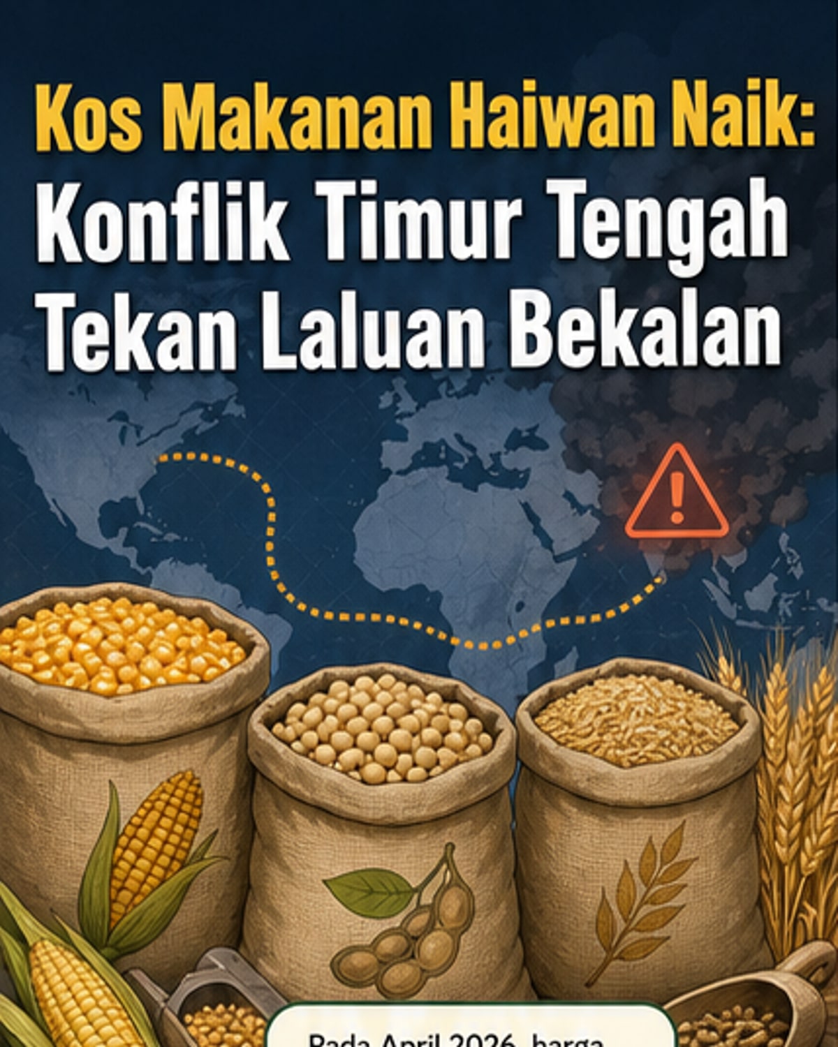 Harga makanan haiwan global naik tipis