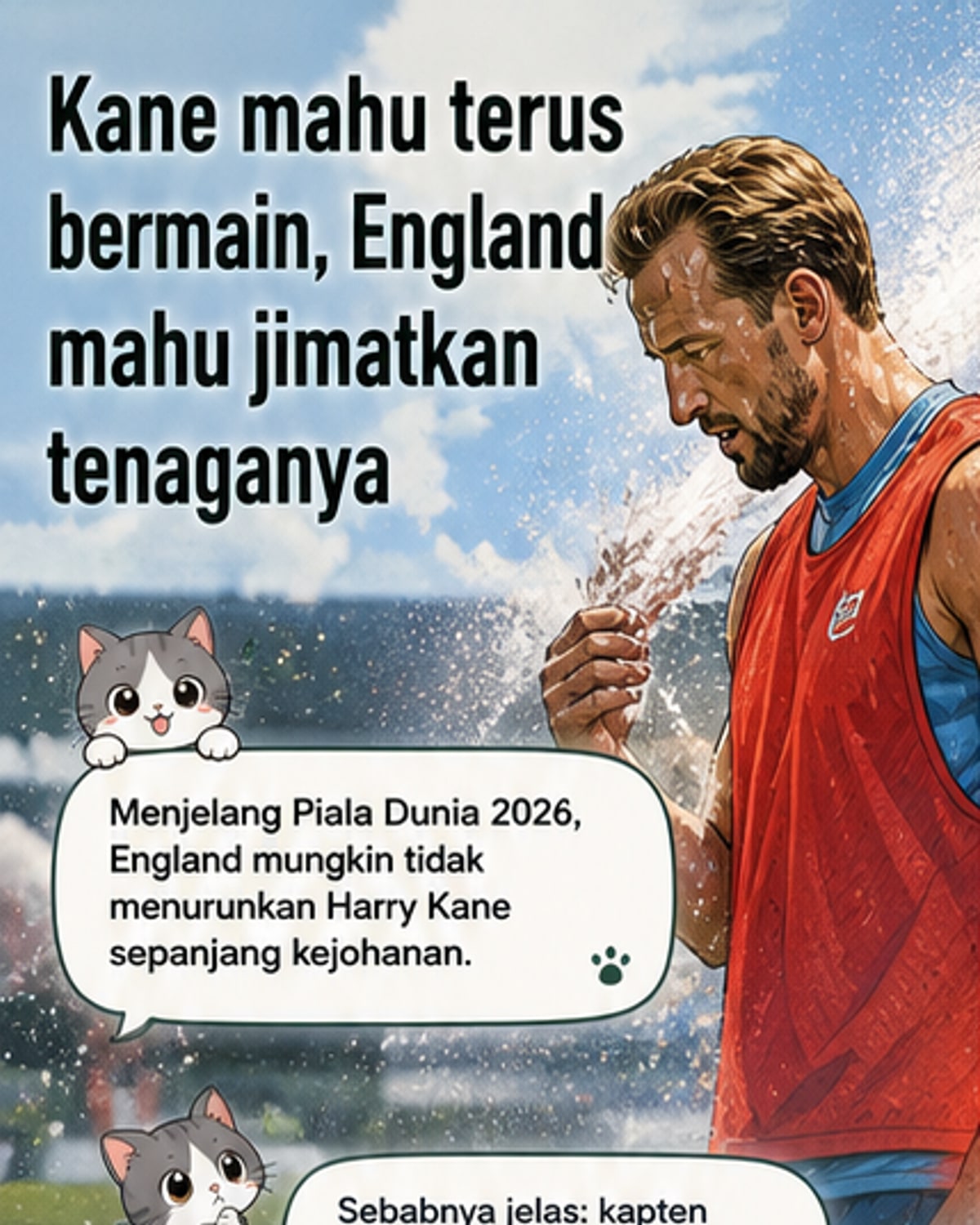 Harry Kane mungkin direhatkan separuh masa di Piala Dunia 2026
