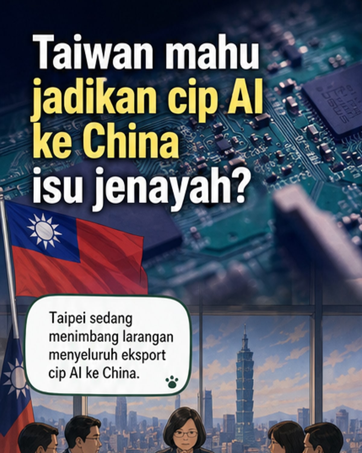Taiwan Pertimbang Larangan Eksport Cip AI ke China