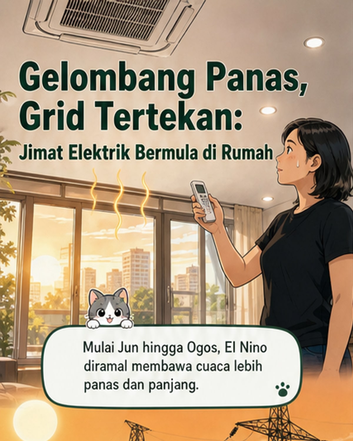 Tindakan kecil, impak besar: penjimatan elektrik di tengah gelombang haba