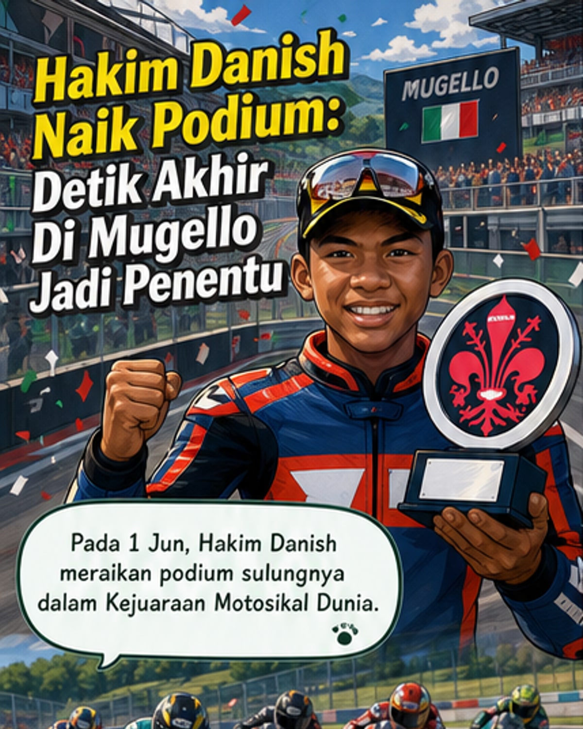 Hakim Danish Catat Sejarah di Mugello