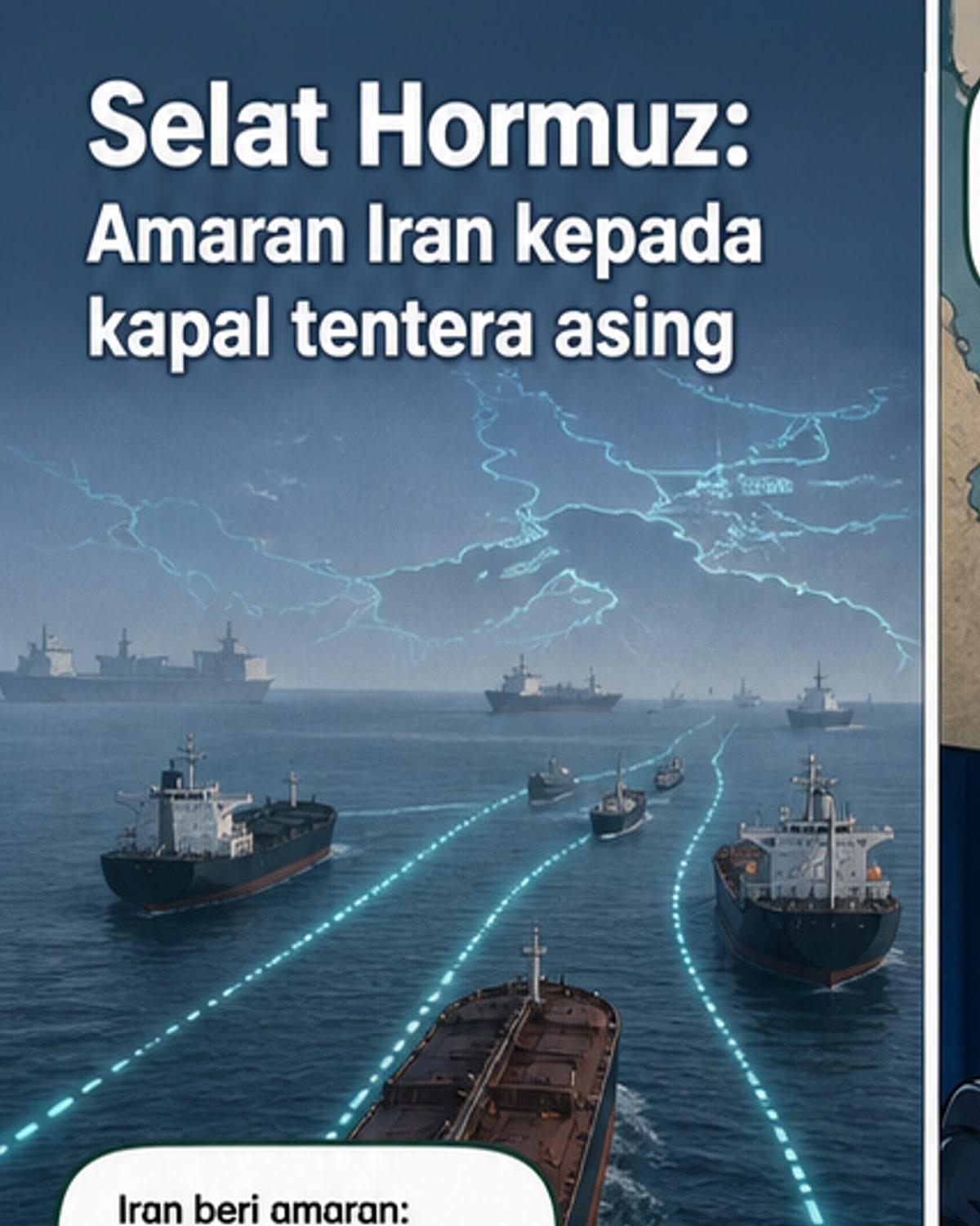 Iran amaran kapal tentera asing di Selat Hormuz