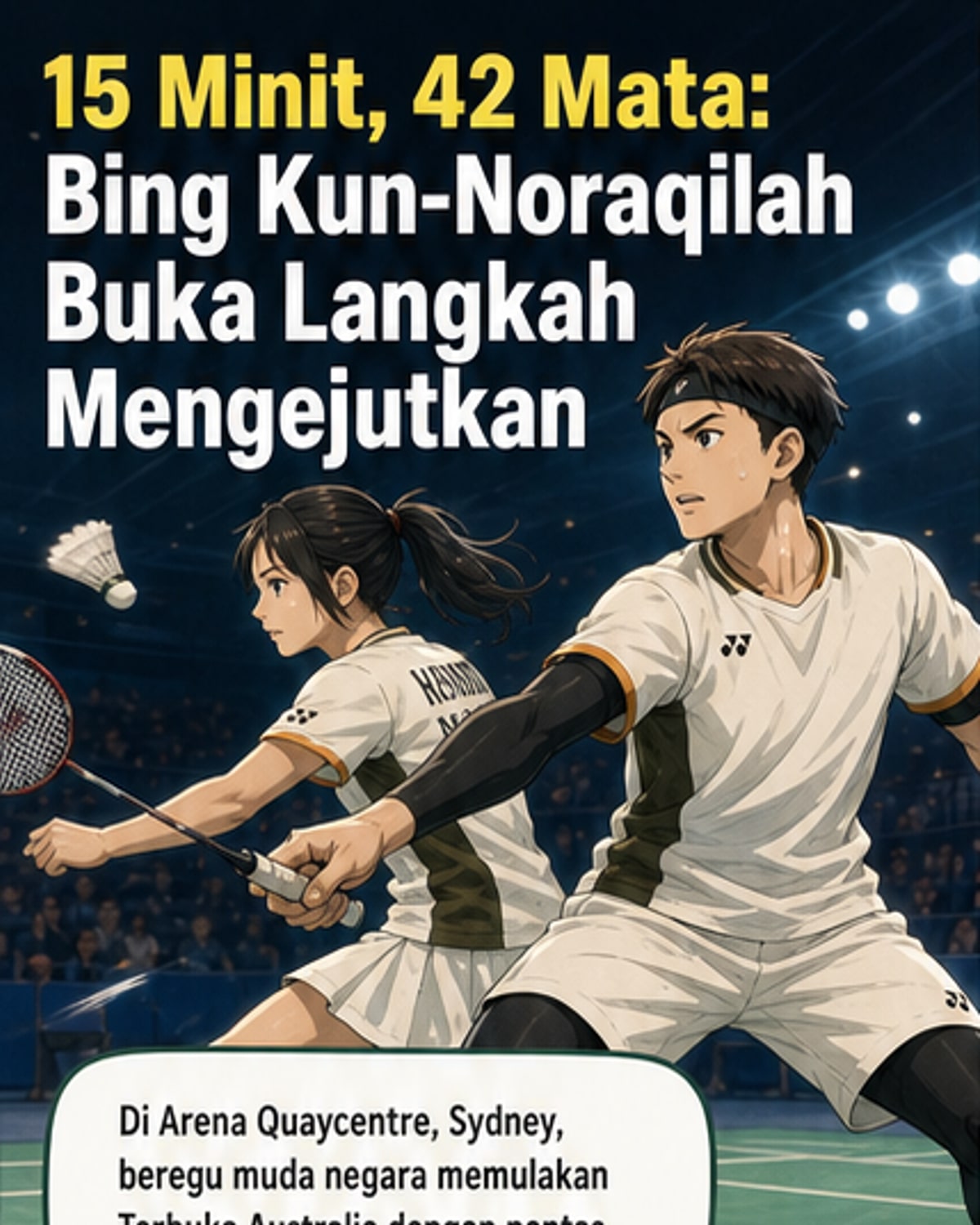 Pasangan muda menang dalam 15 minit