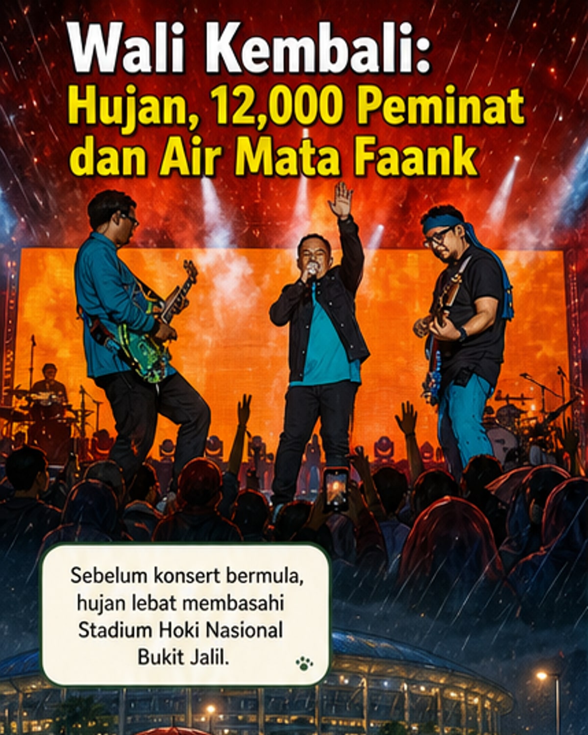 Wali Band Hidupkan Pentas di Tengah Hujan
