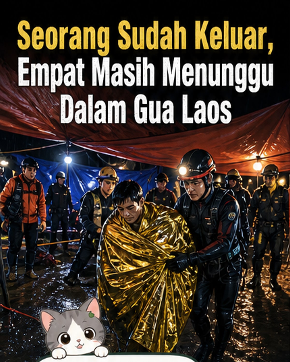 Saluran gua banjir, 4 masih terperangkap