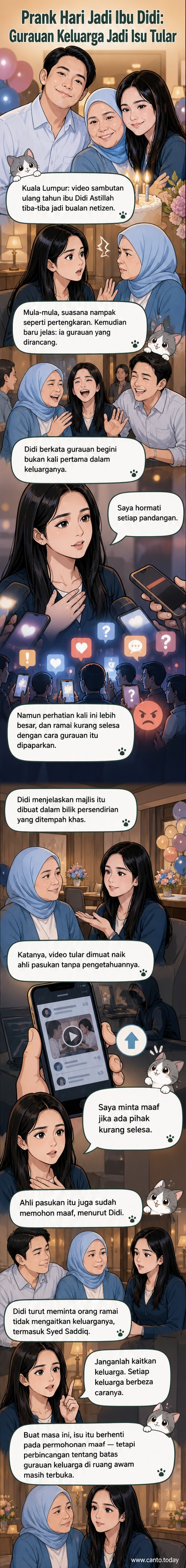 Didi Astillah bersama ibunya Siti Zarina dalam gambar dari Instagram, selepas isu video prank hari jadi menjadi tular.