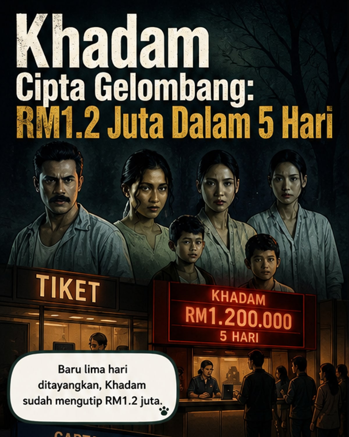 Filem Seram 'Khadam' Kutip RM1.2 Juta