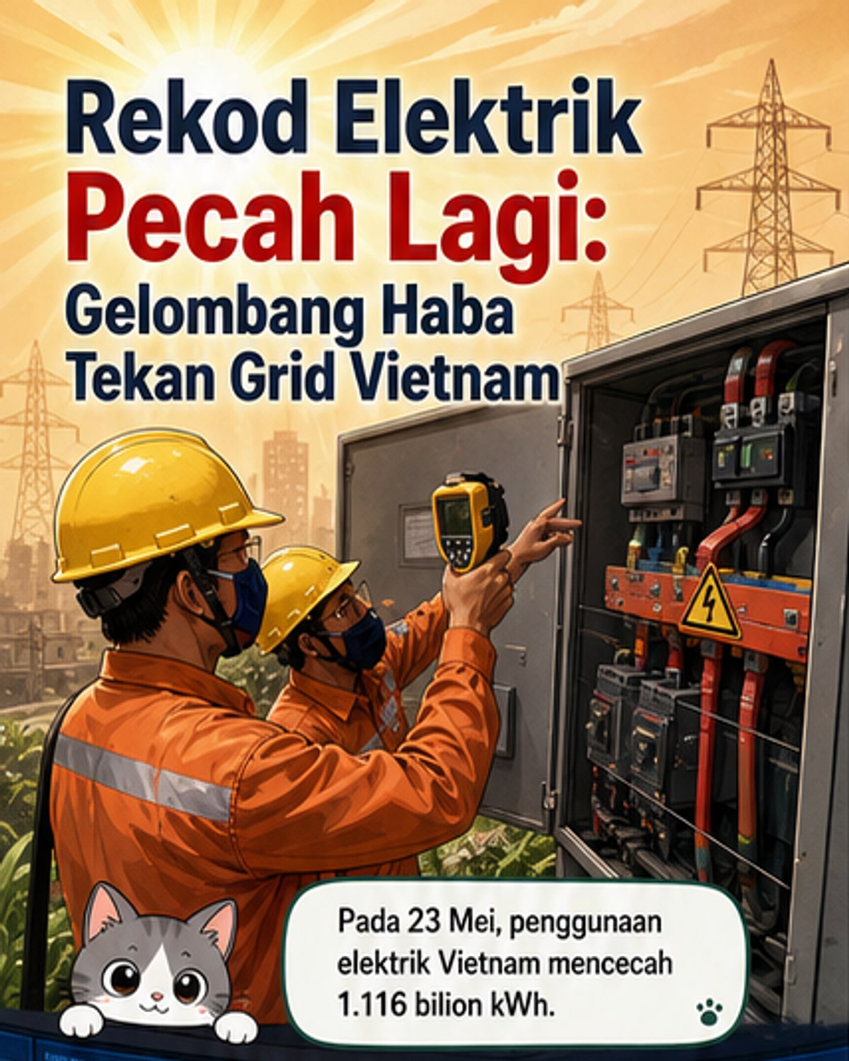 Penggunaan elektrik Vietnam catat rekod baru