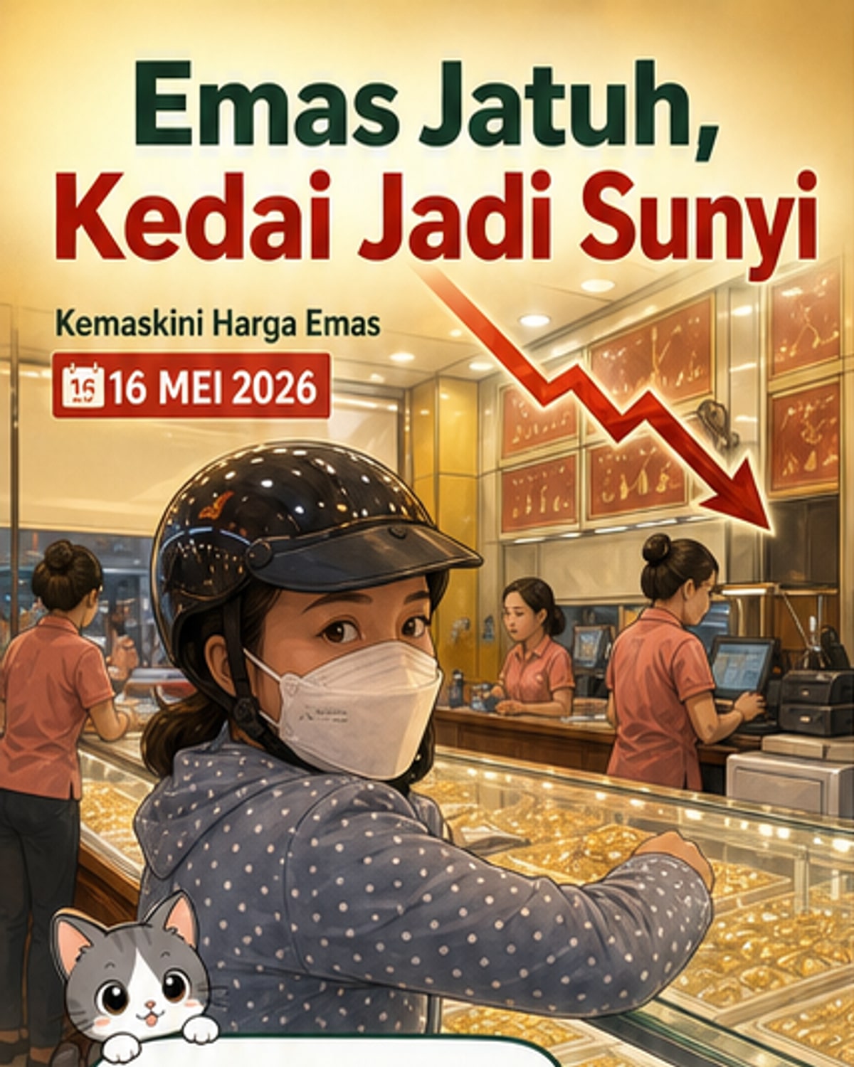 Harga Emas Jatuh Mendadak