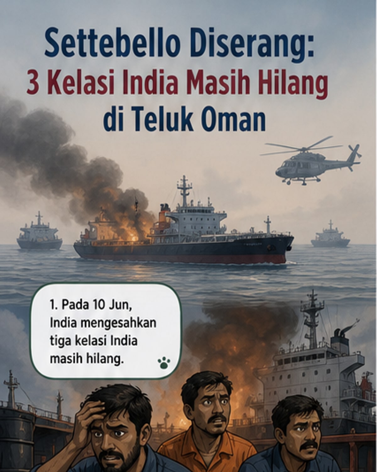 Kapal tangki diserang di Teluk Oman