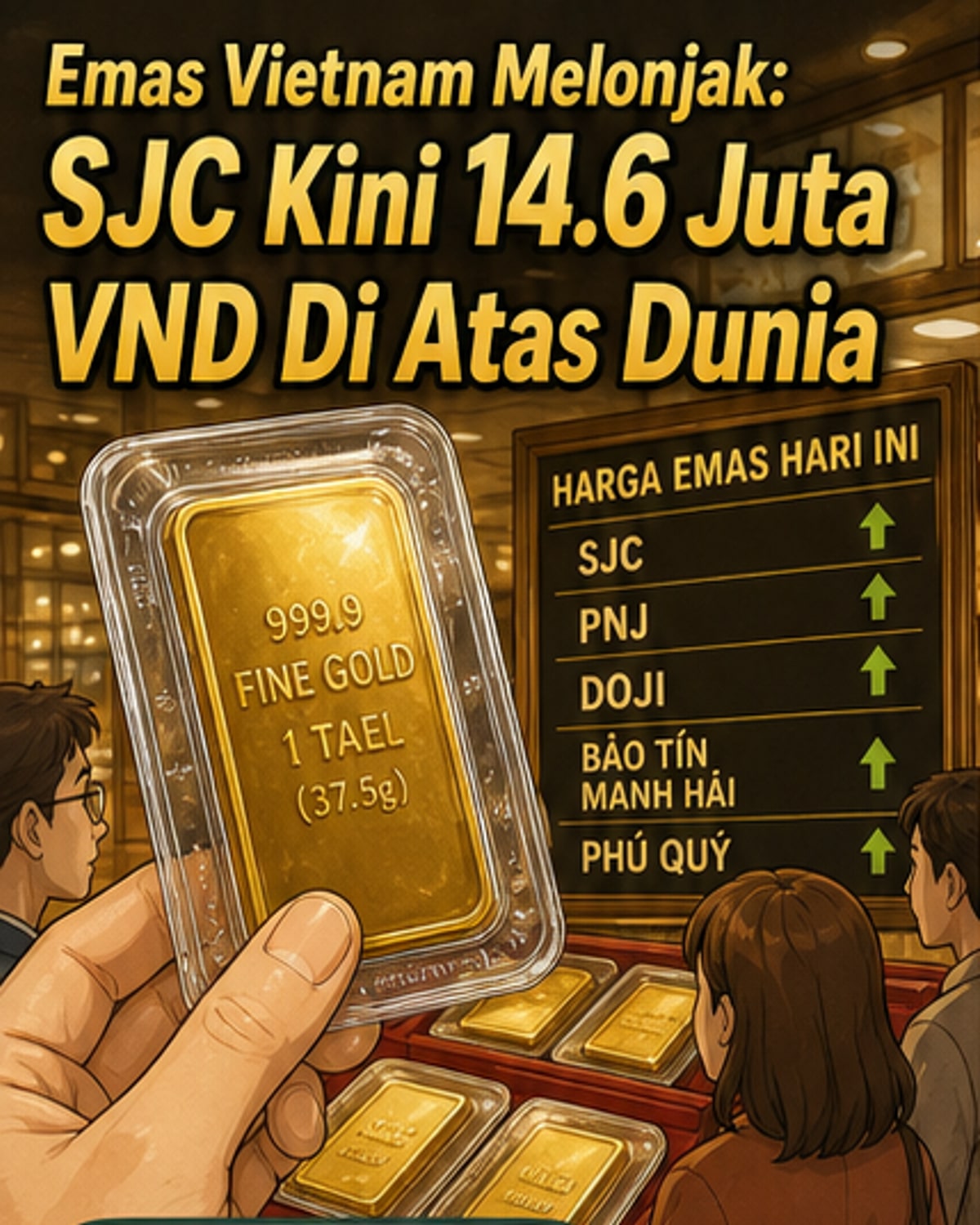 Harga Emas Melonjak, Pasaran Tempatan & Global Bergerak