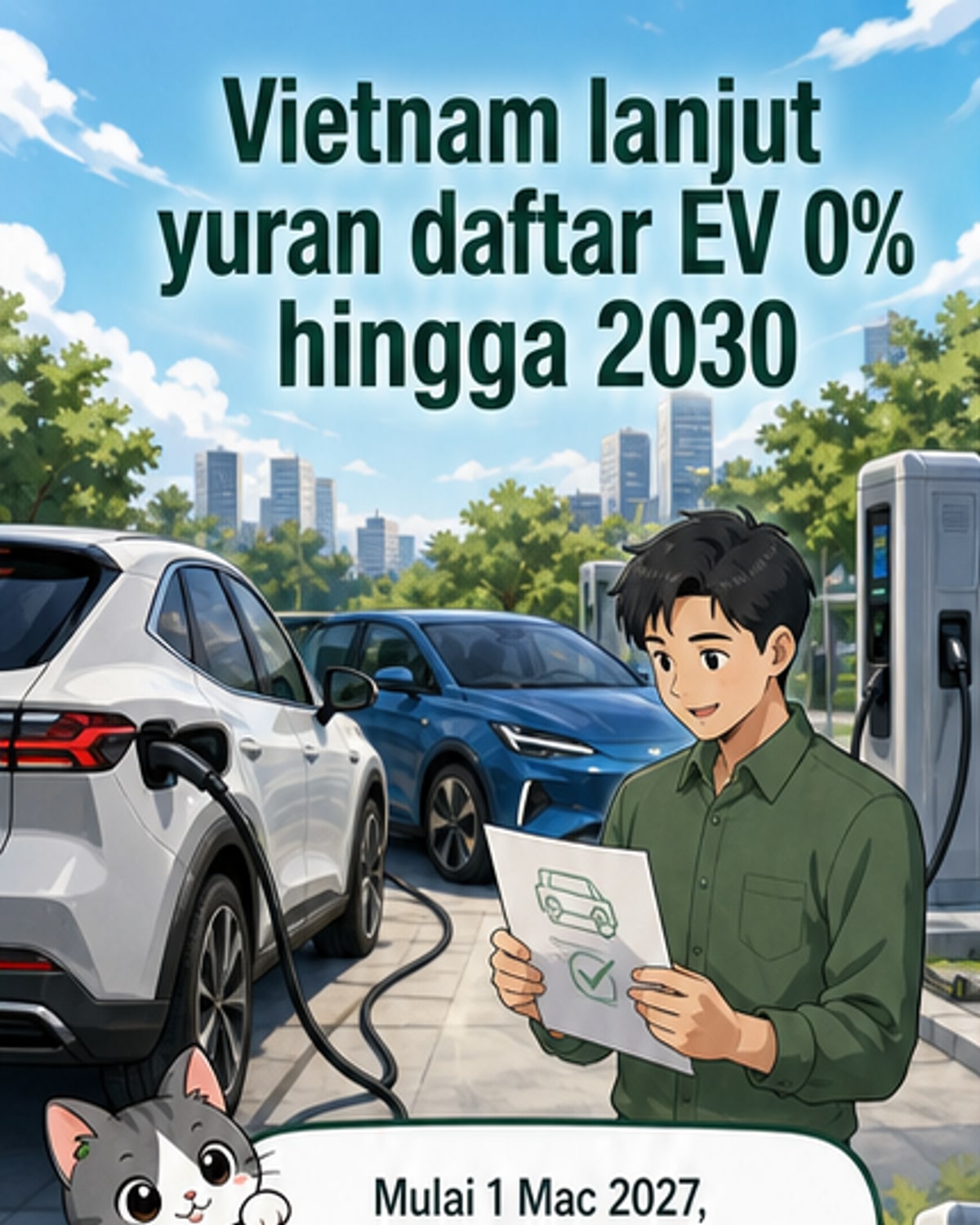 Vietnam kekal bebas yuran kereta elektrik hingga 2030