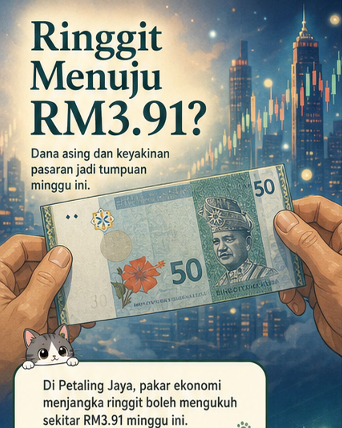 Ringgit dijangka kukuh pada RM3.91