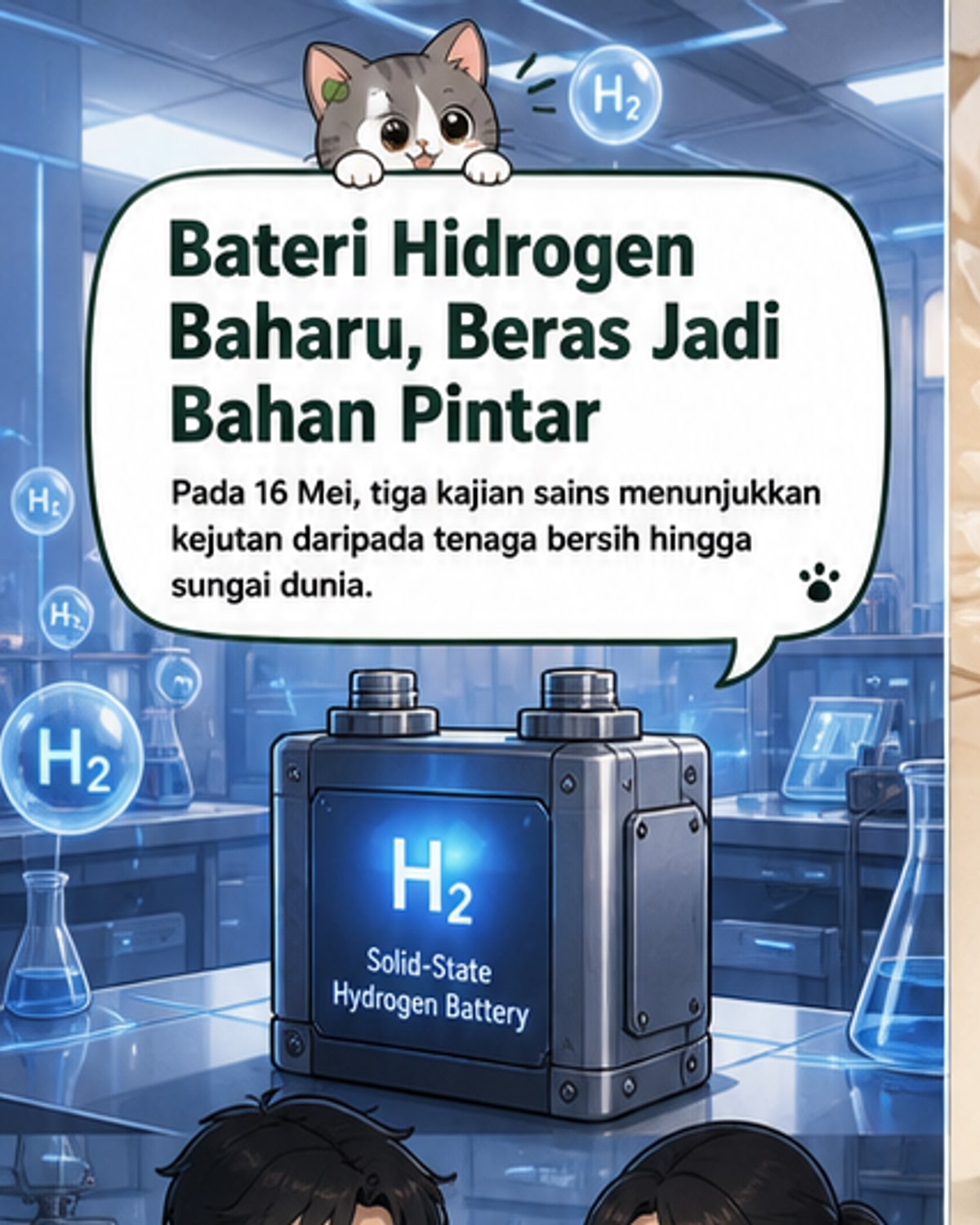 Bateri revolusi simpan tenaga & hidrogen