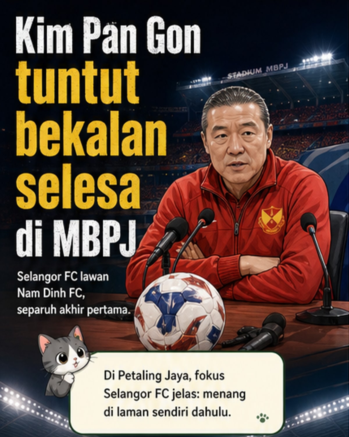 Kim Pan Gon mahu Selangor FC menang di rumah