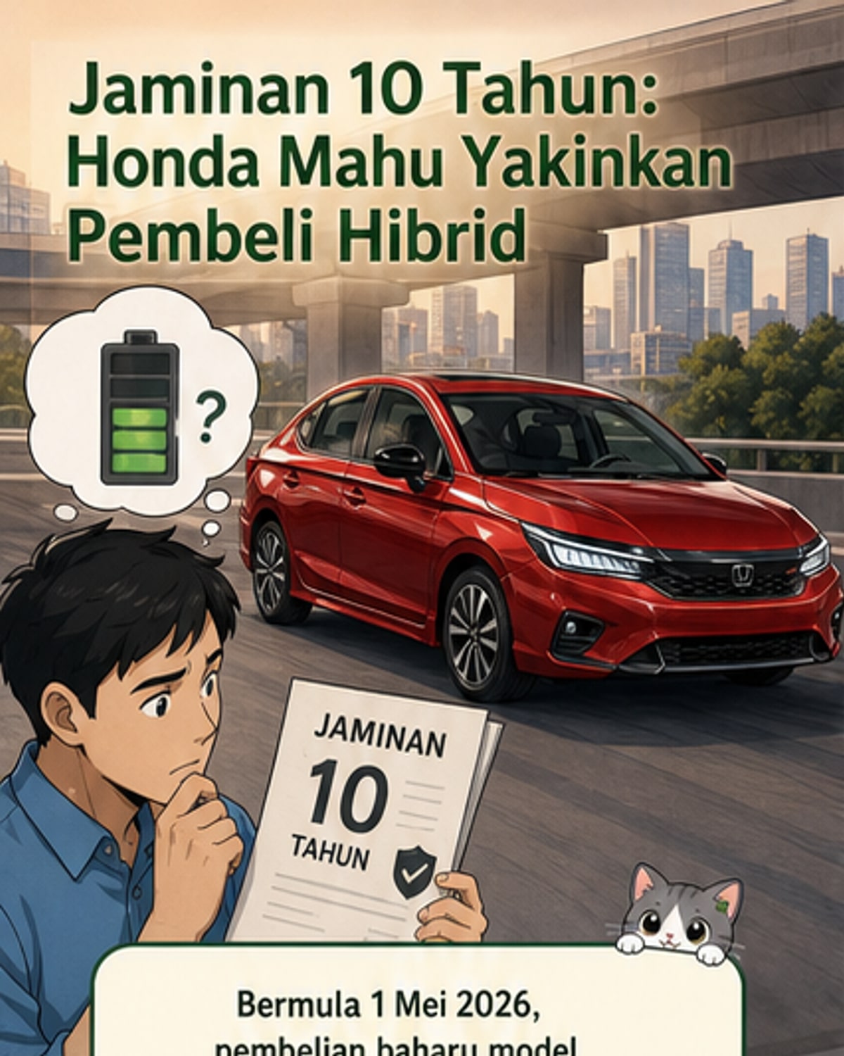 Honda tawar jaminan bateri hibrid 10 tahun