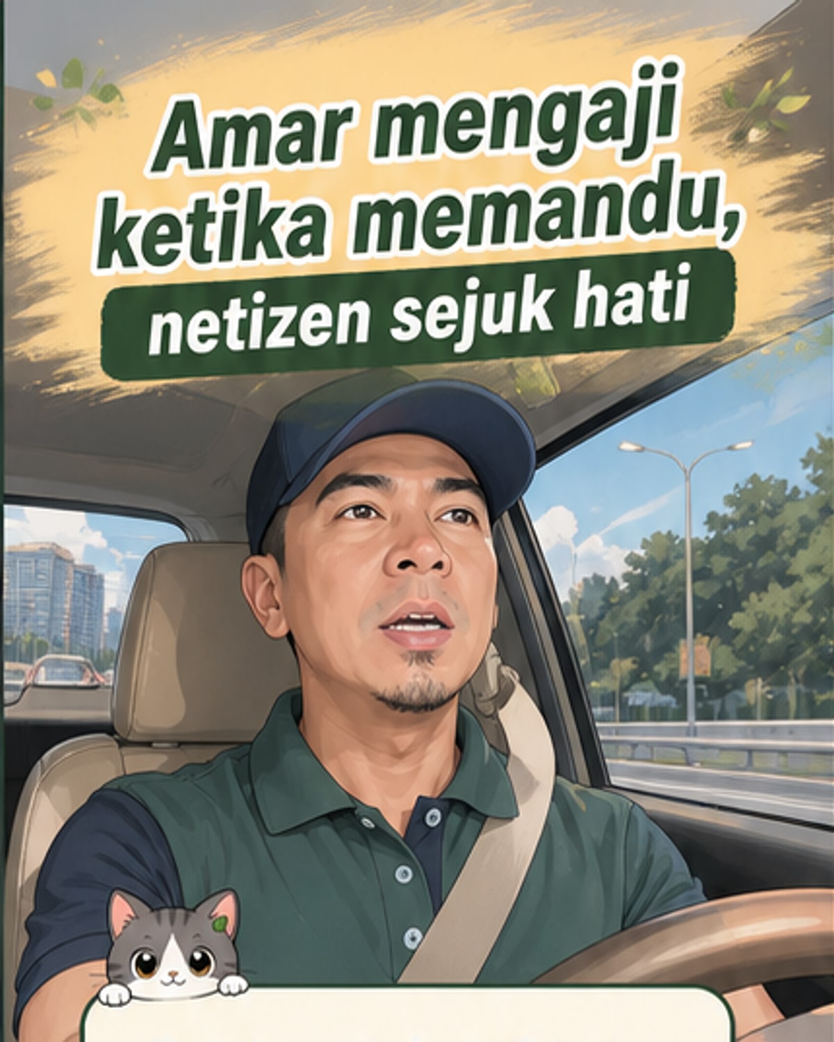 Amar Baharin baca al-Quran dalam kereta