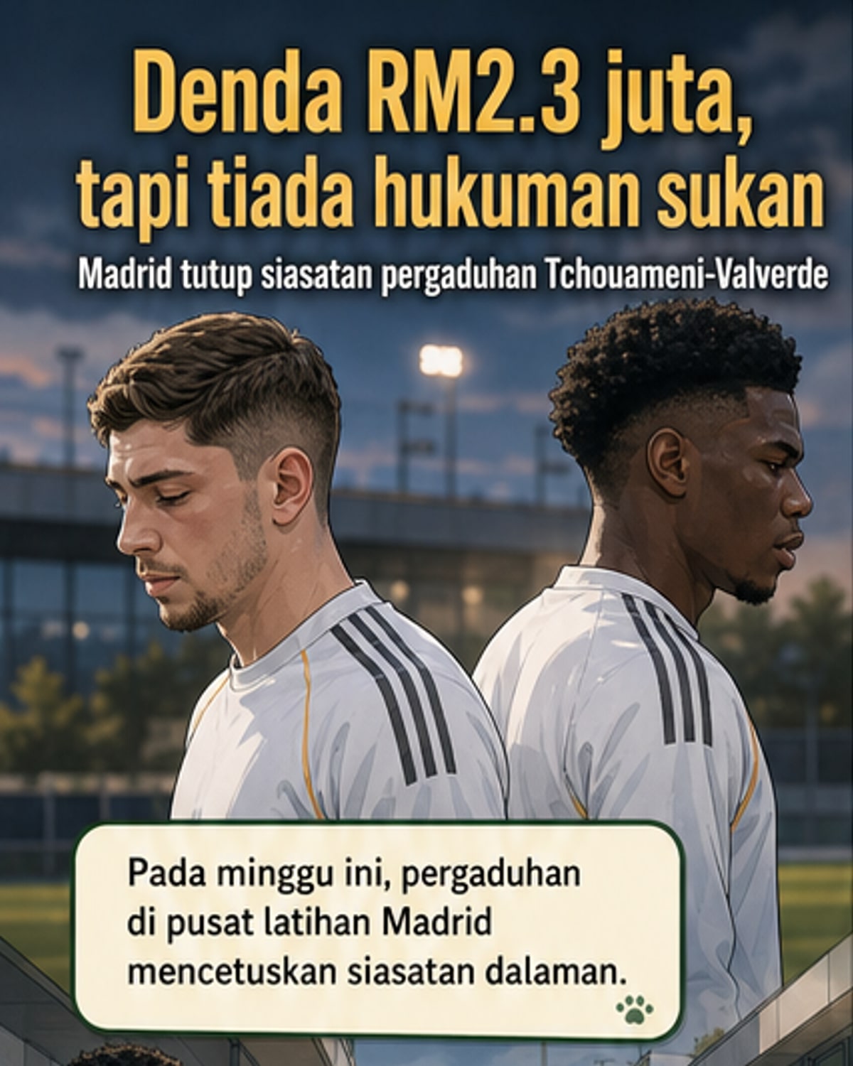Dua pemain Real Madrid didenda RM2.3 juta
