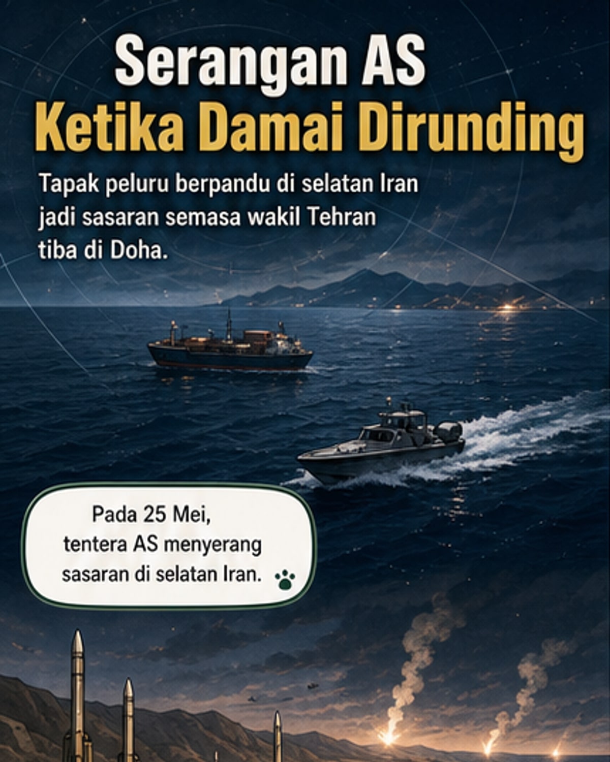 AS lancar serangan di Iran semasa rundingan damai