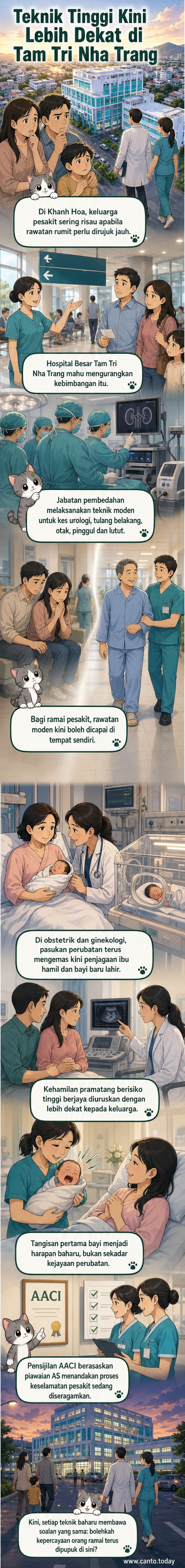 Ilustrasi doktor menggunakan teknologi perubatan moden dalam pembedahan di Hospital Tam Tri Nha Trang, Vietnam.