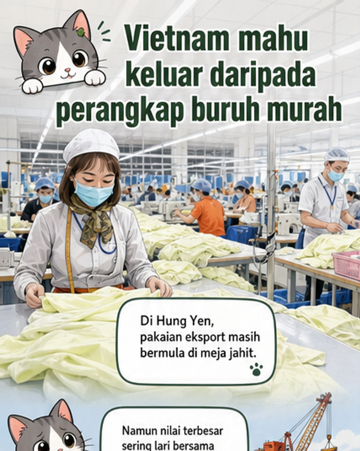 Teknologi tingkatkan nilai tambah industri tekstil dan kasut Vietnam