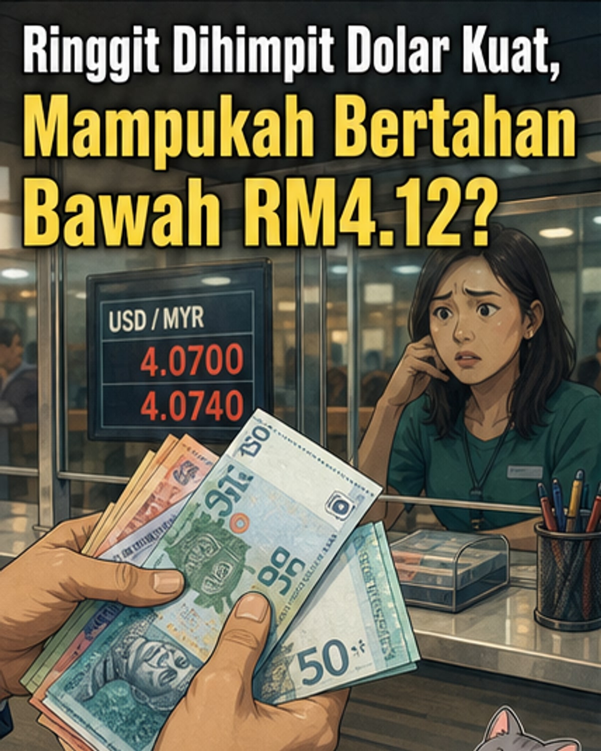 Ringgit dijangka antara RM4.05 hingga RM4.12