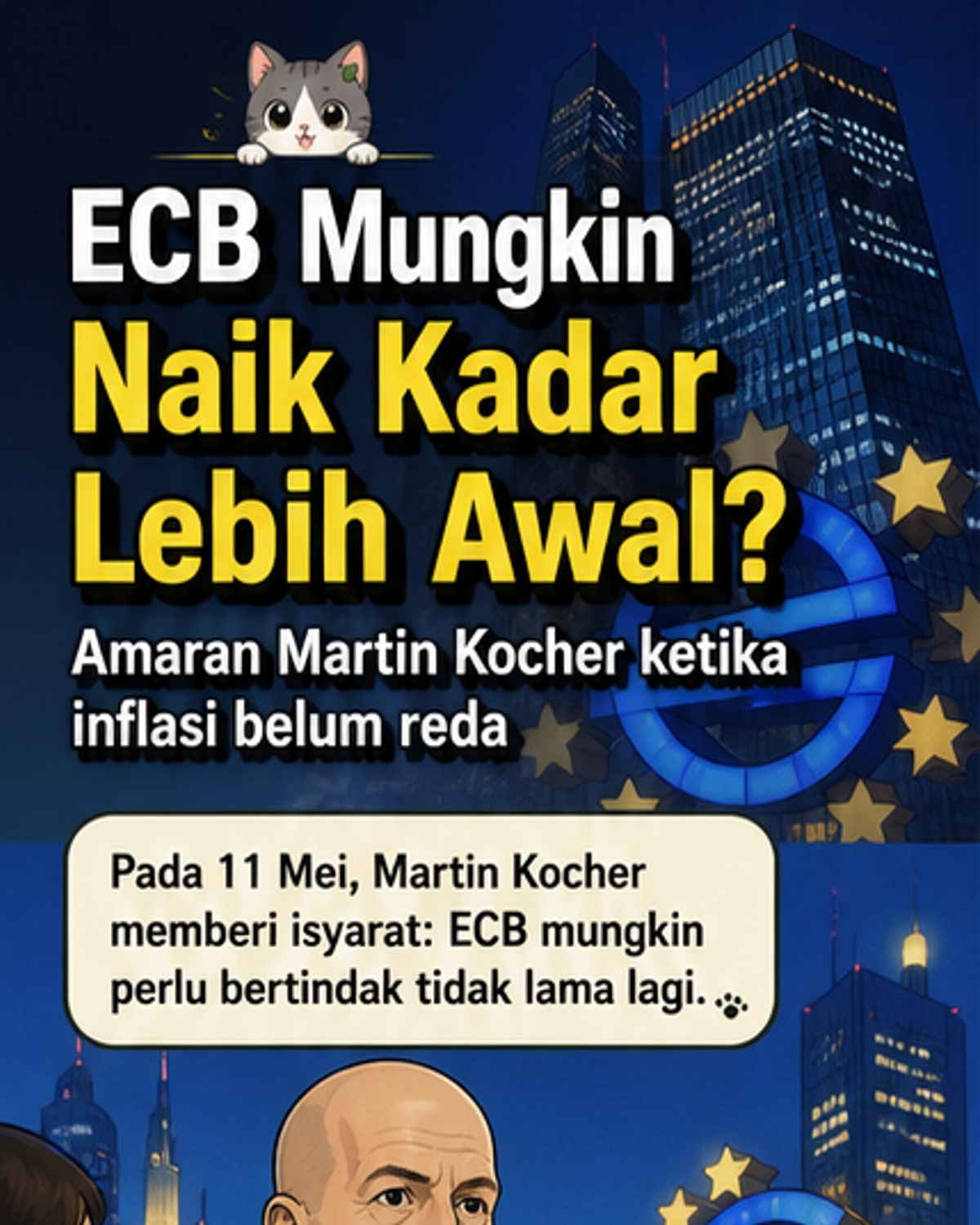 ECB mungkin laraskan kadar faedah awal