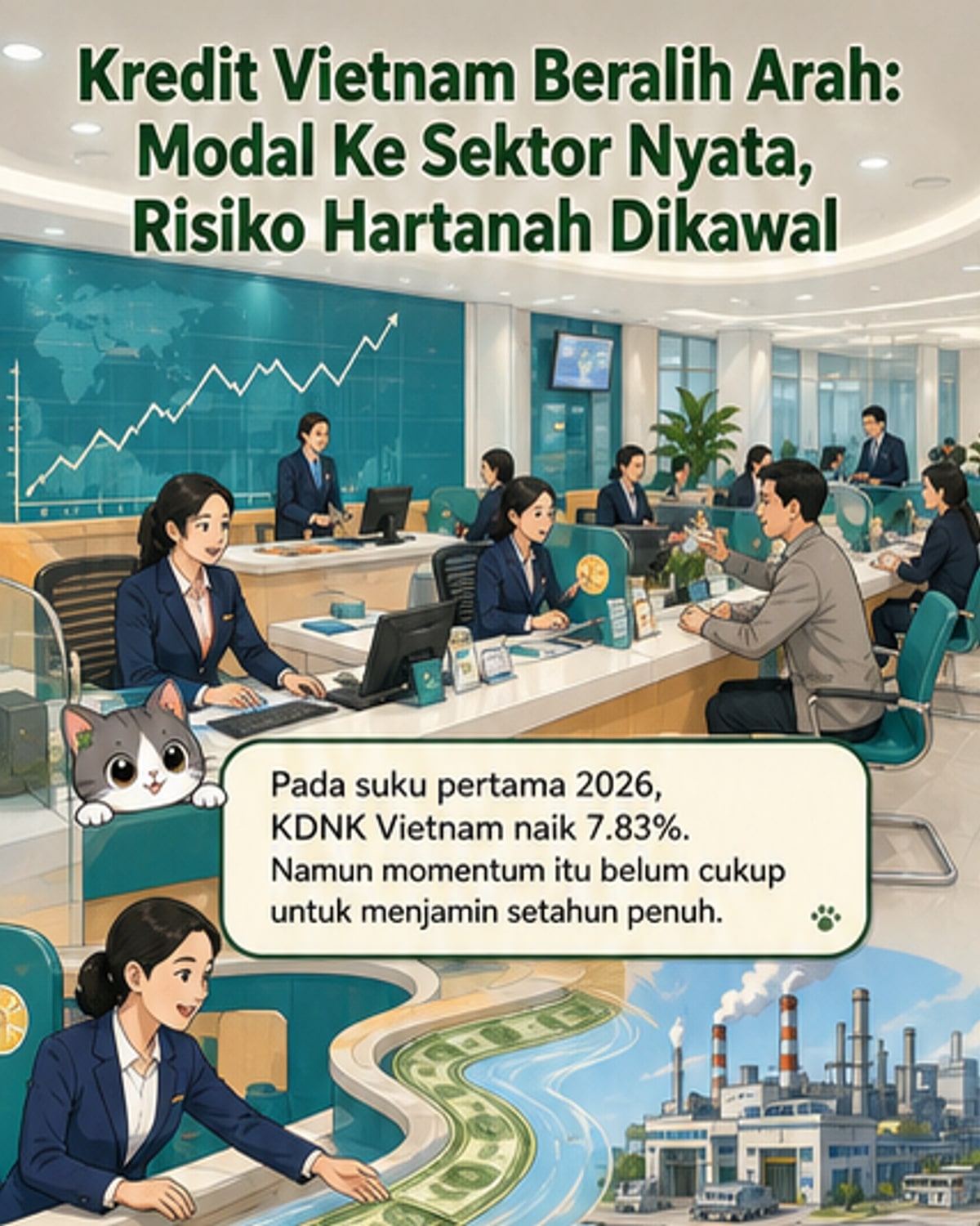 Vietnam alih arah kredit ke sektor utama
