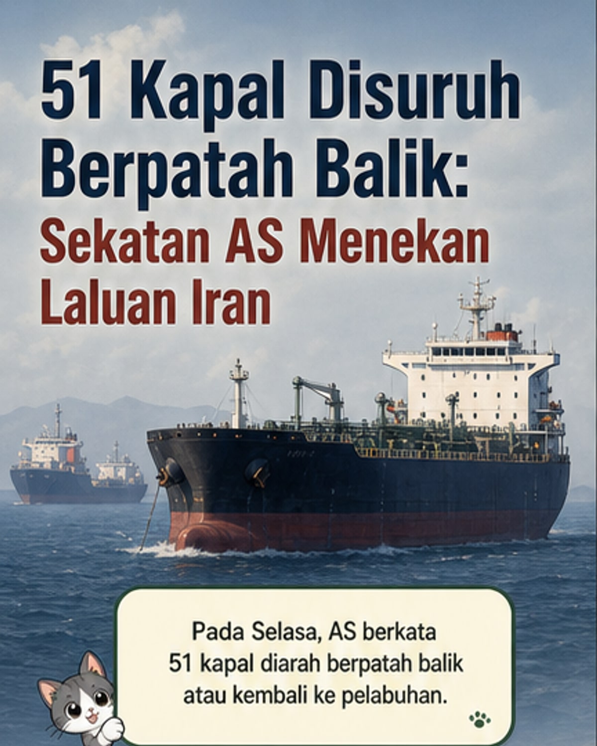 AS arah 51 kapal tinggalkan pelabuhan Iran