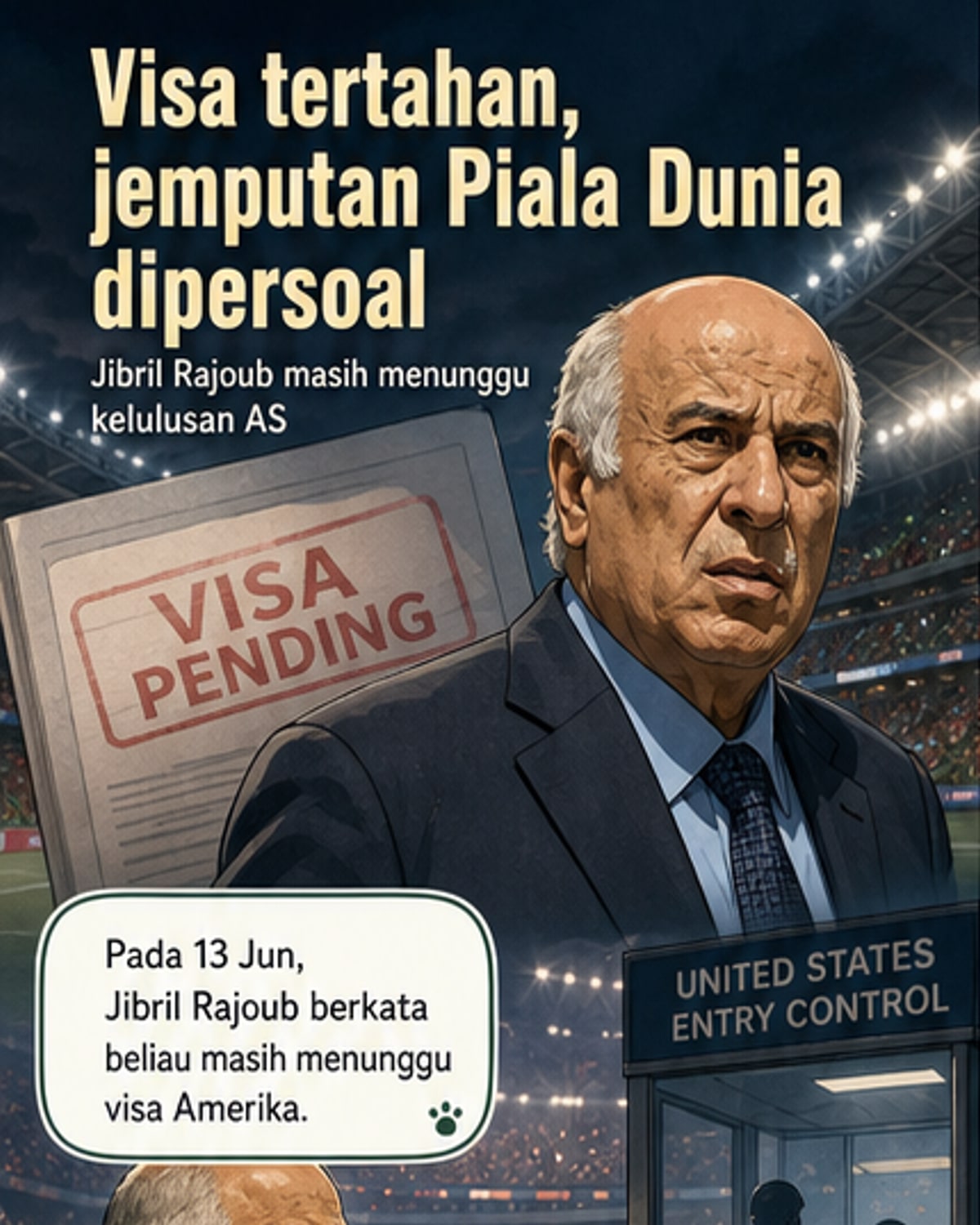 Presiden Bola Sepak Palestin Tunggu Visa AS