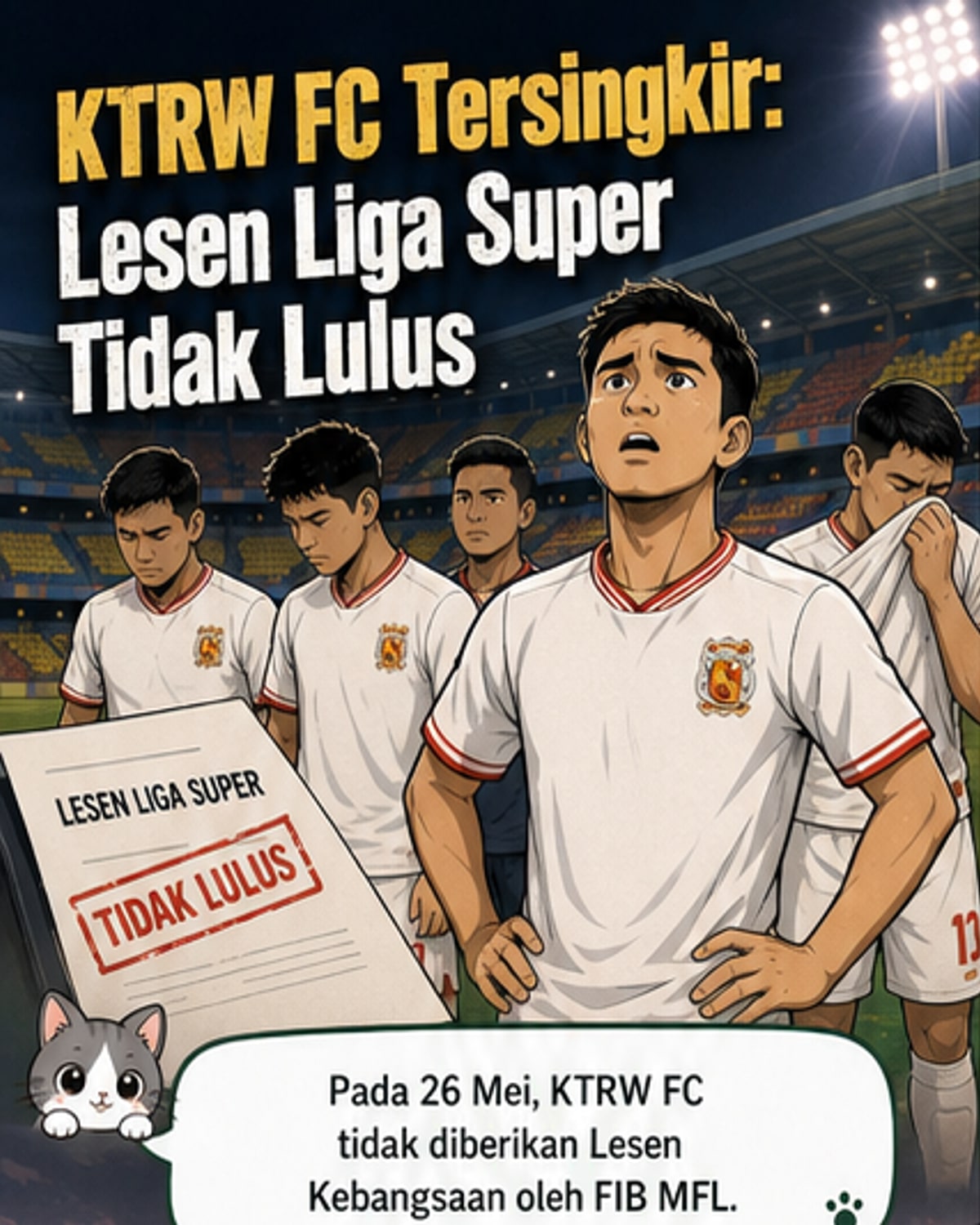 KTRW FC Gagal Lesen, Keluar Liga Super