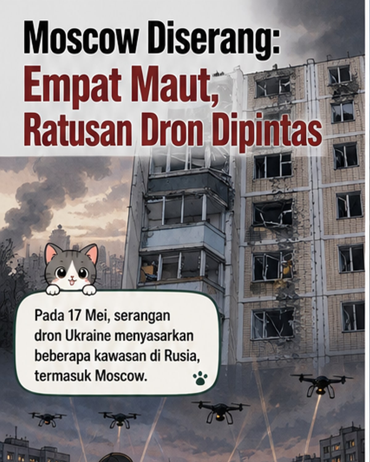 Serangan dron Ukraine sasar Moscow