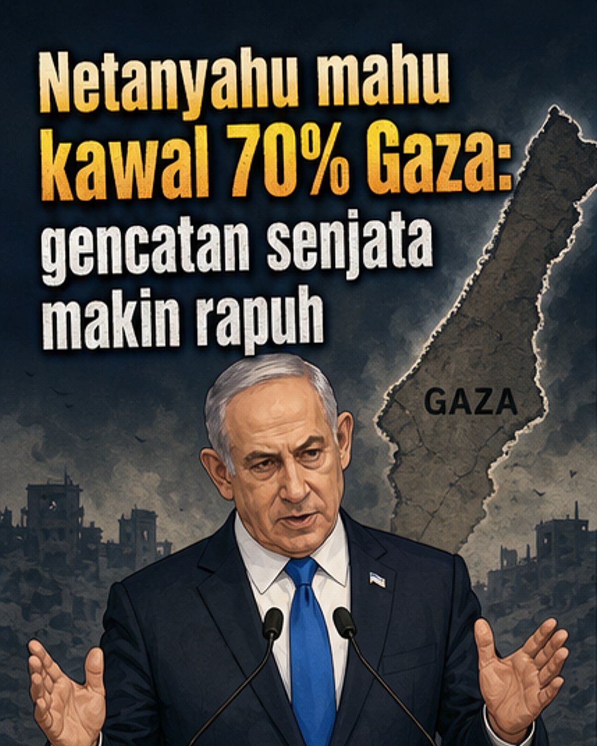 Israel arah kuasai 70% Gaza