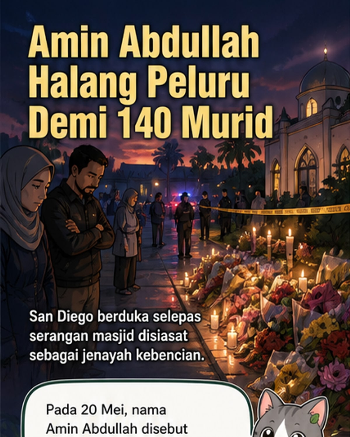 Wira Masjid San Diego Selamatkan 140 Murid