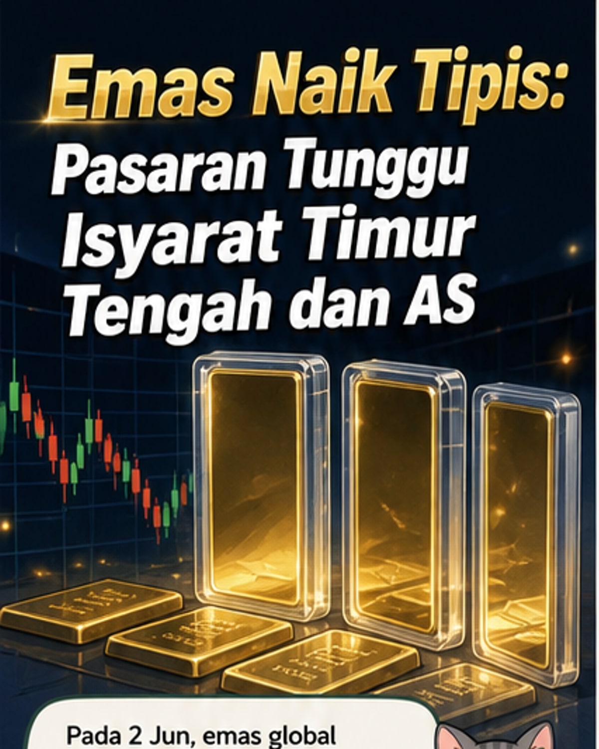 Emas stabil, tunggu isyarat geopolitik dan ekonomi AS