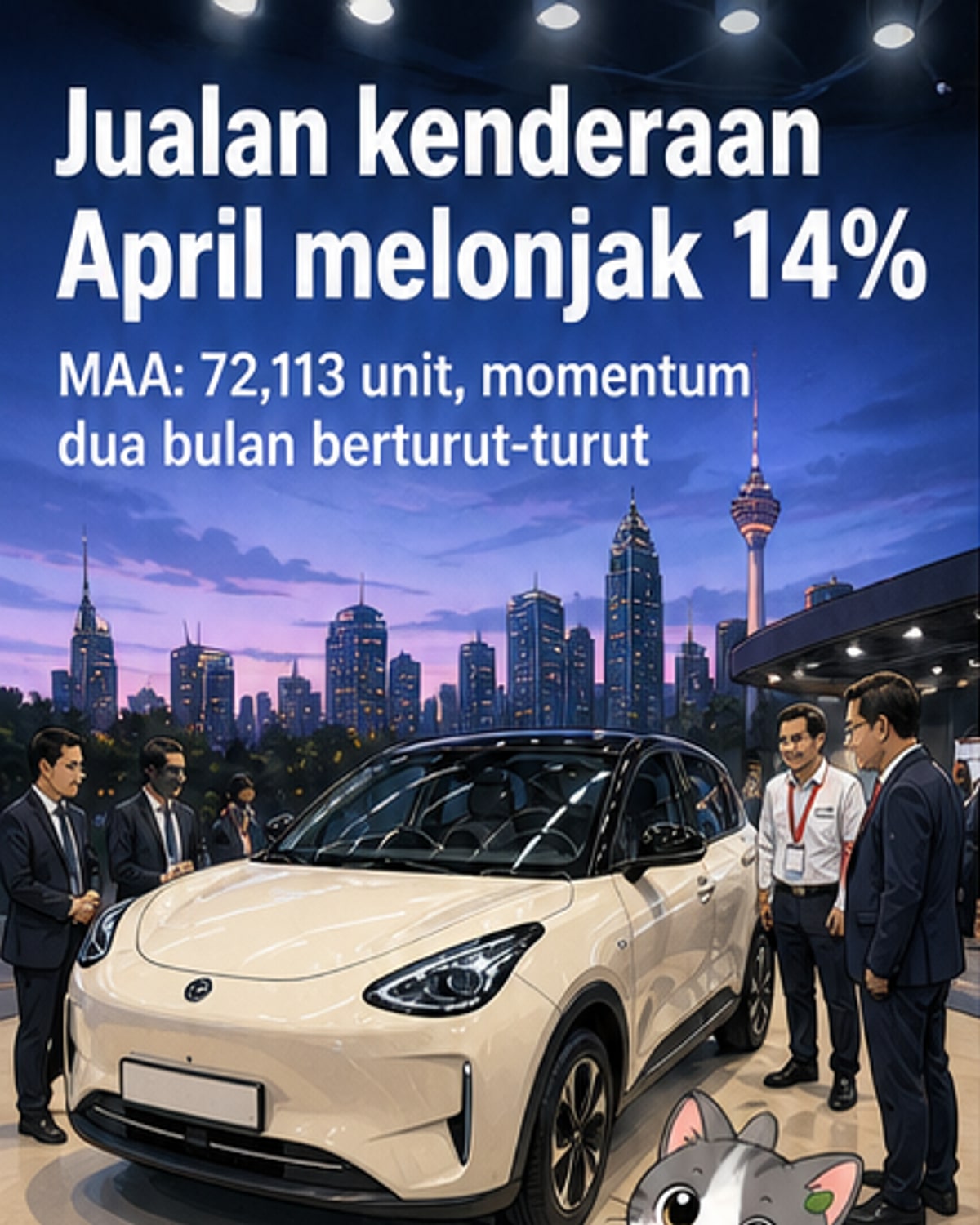 Jualan kenderaan lonjak 14%
