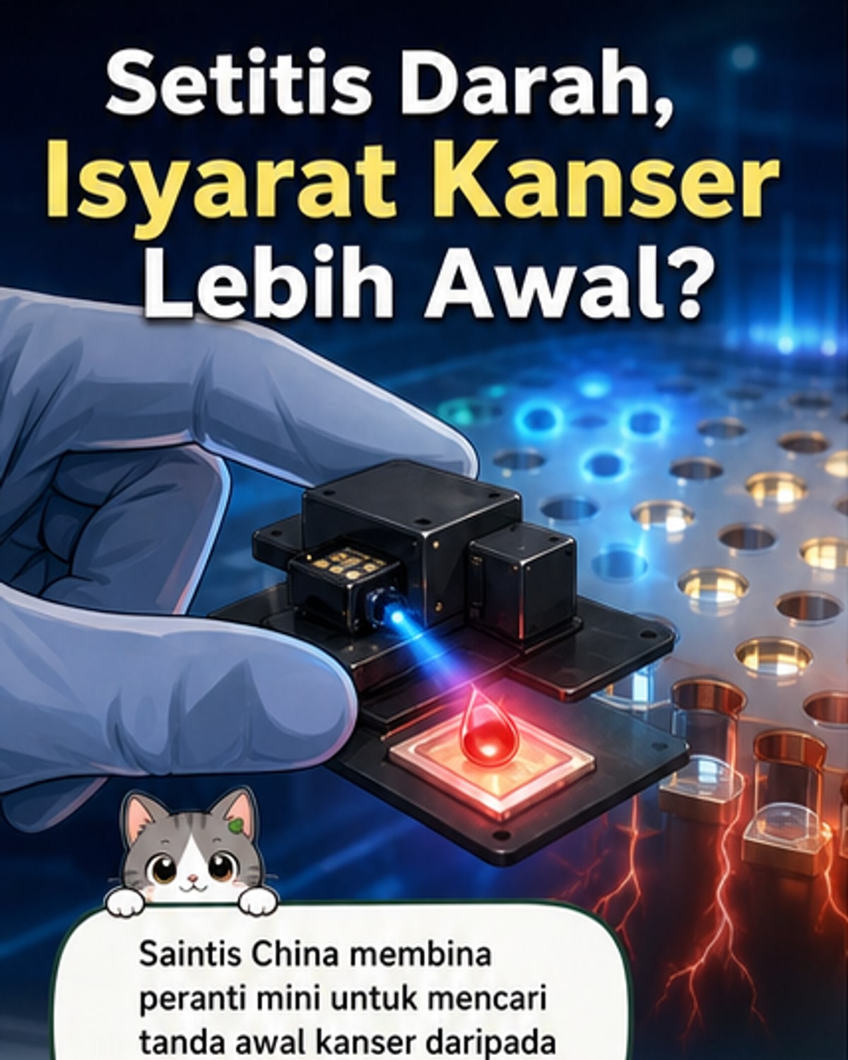 Peranti kecil kesan kanser dari setitis darah