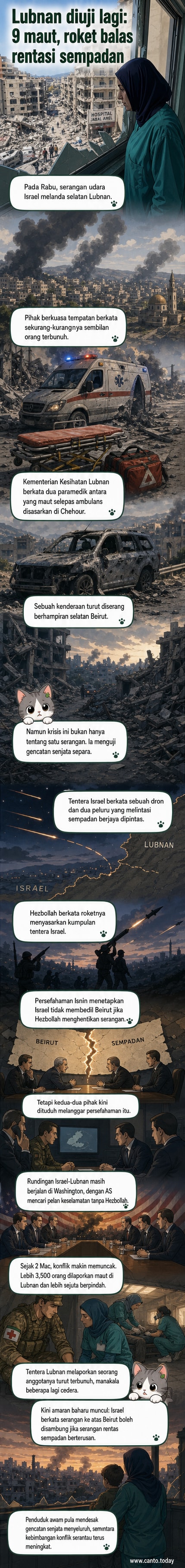 Tingkap pecah di Hospital Jabal Amel selepas serangan udara Israel di Tyre, Lubnan, dengan bangunan musnah kelihatan di latar belakang