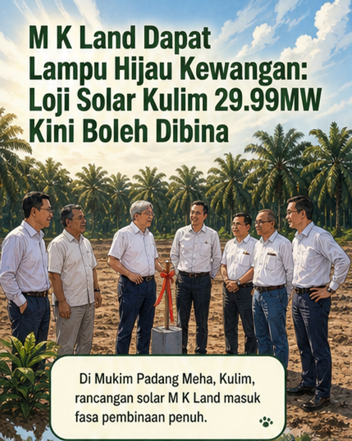 M K Land Bina Loji Solar 29.99MW di Kulim