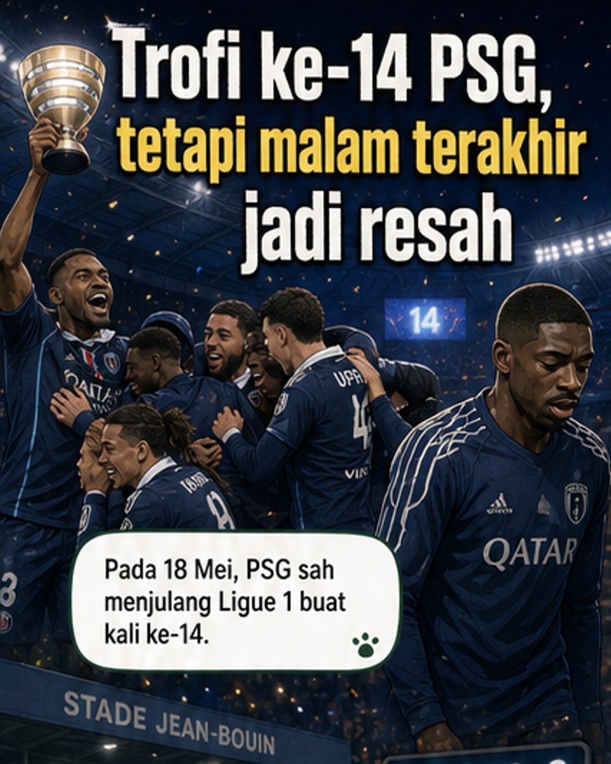 PSG jadi juara, tapi tewas pada jiran sendiri