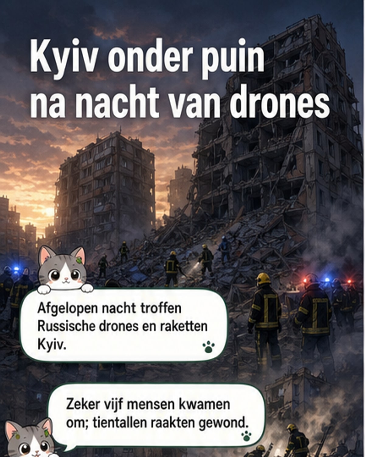 Dood en puin in Kyiv na massale droneaanval