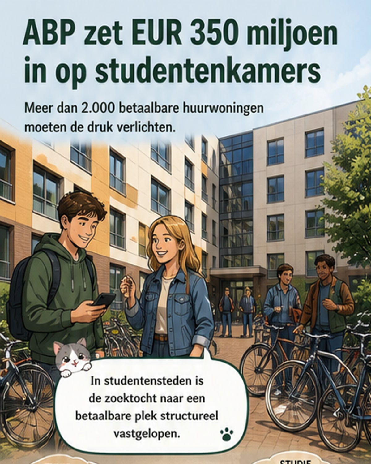 ABP investeert in 2.000 studentenwoningen