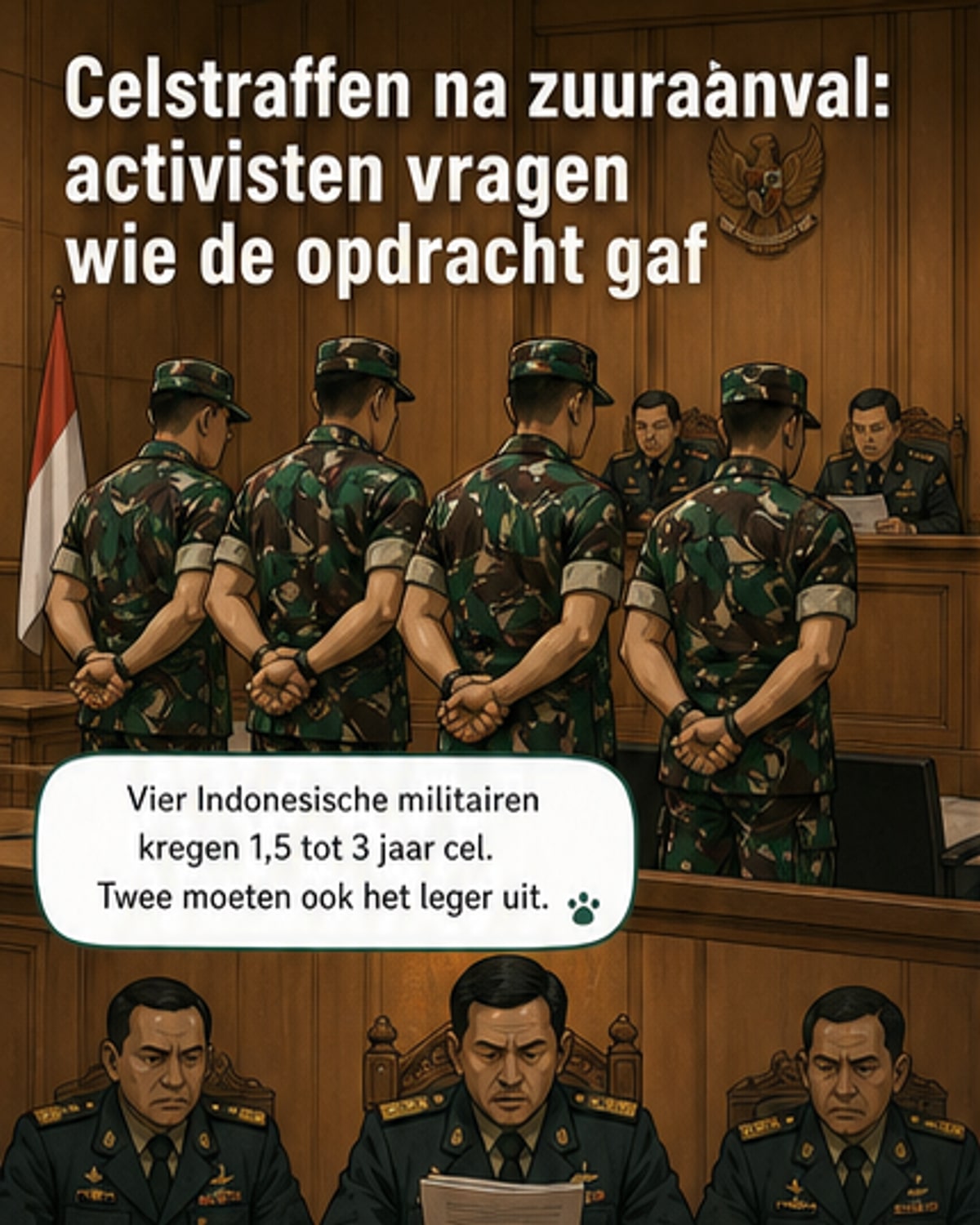 Militairen veroordeeld na zuuraanval activist
