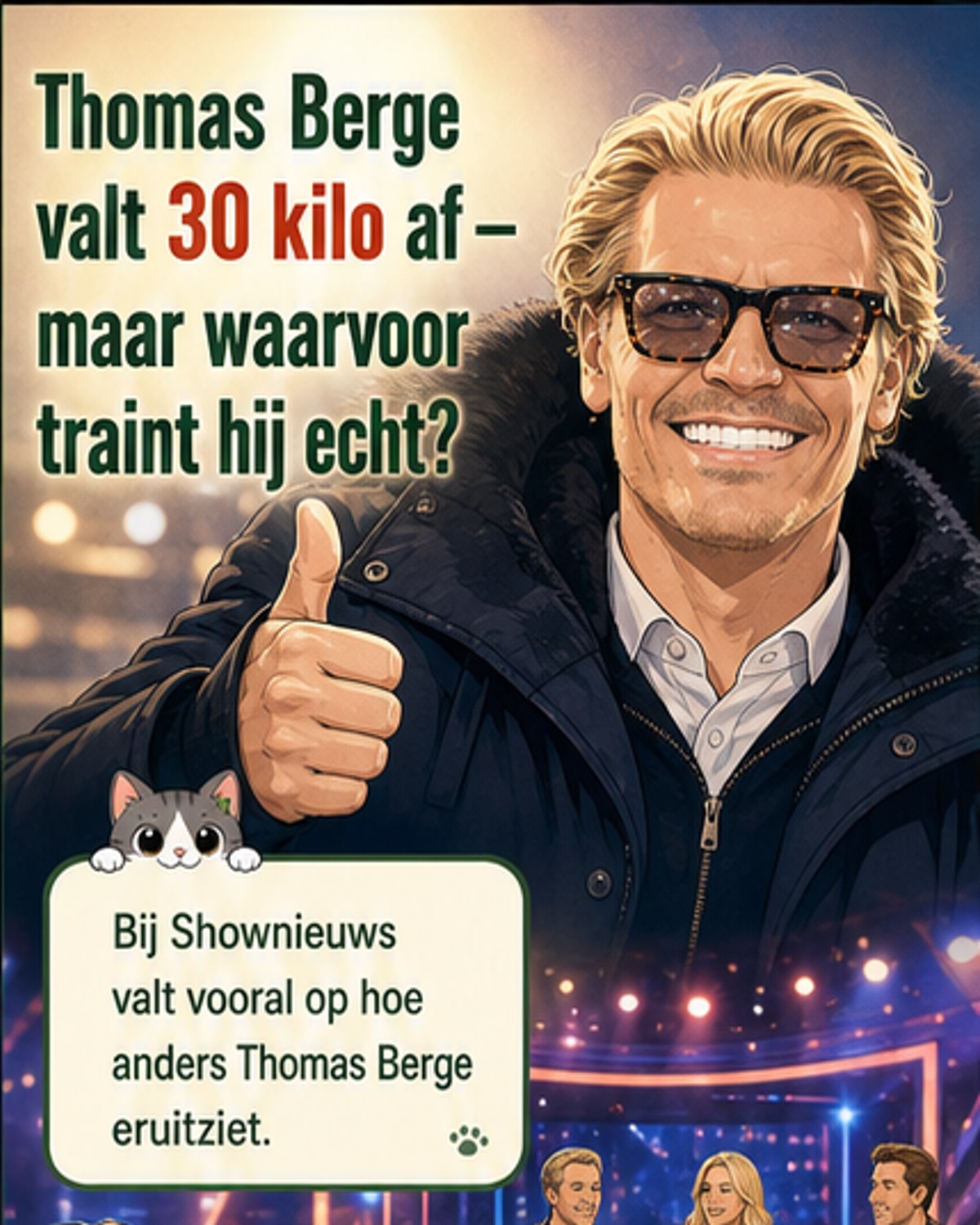 Thomas Berge bijna onherkenbaar