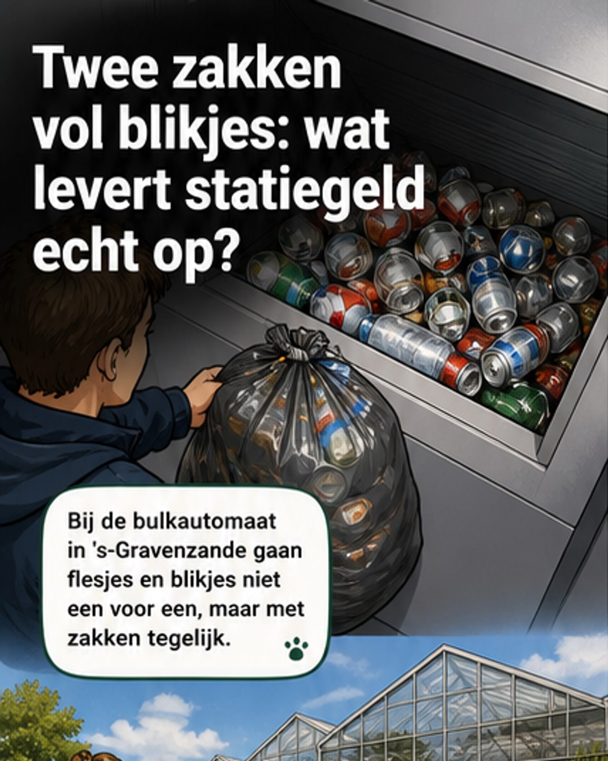 Wat levert een zak flesjes op?