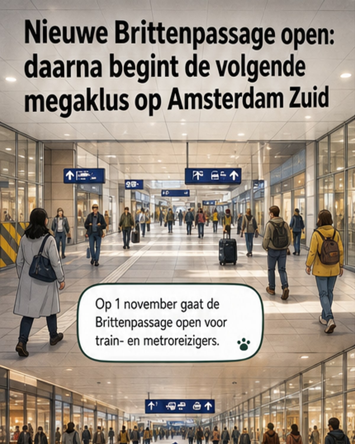Nieuwe passage opent bij station Zuid