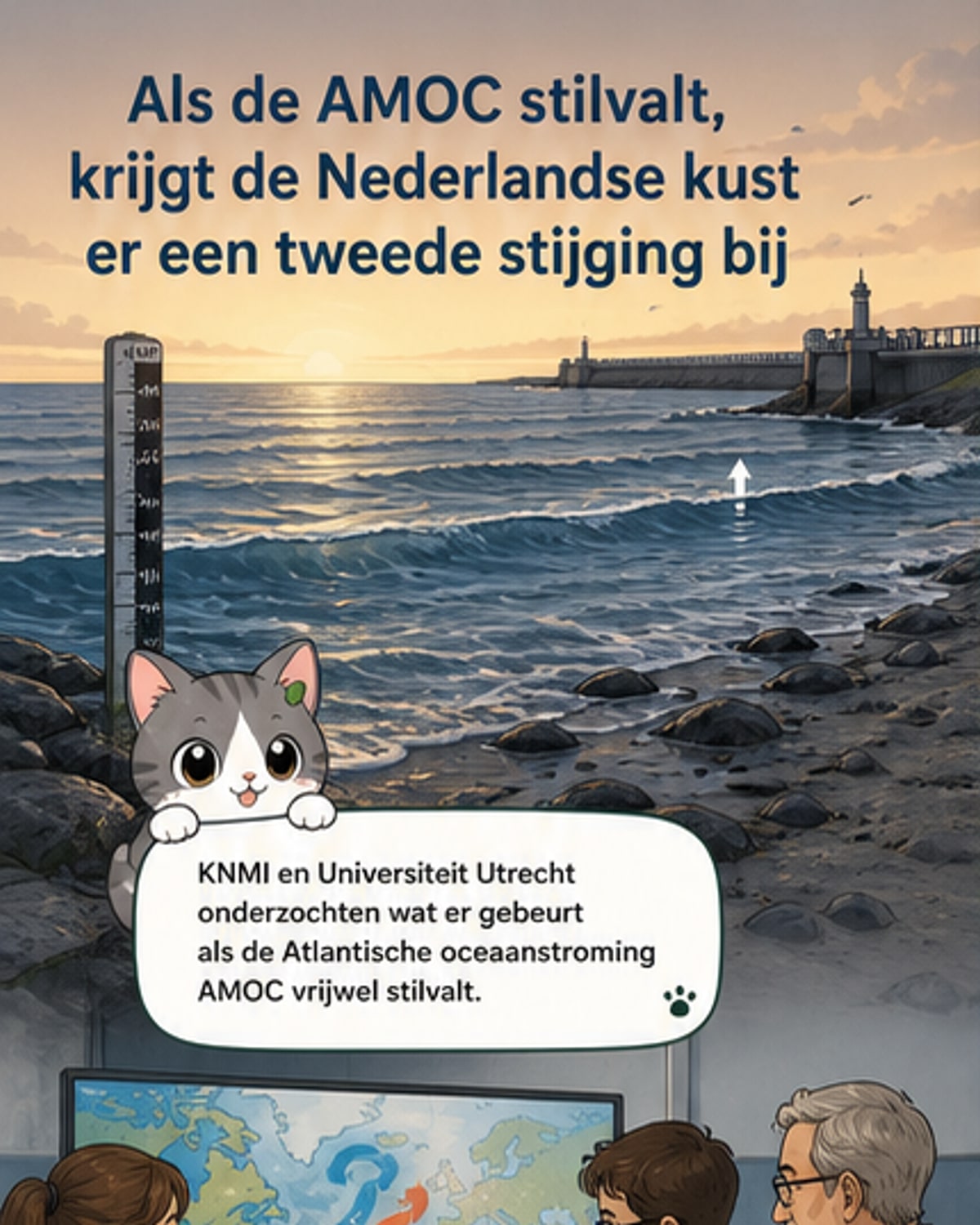 AMOC-stilval levert halve meter extra zeespiegelstijging