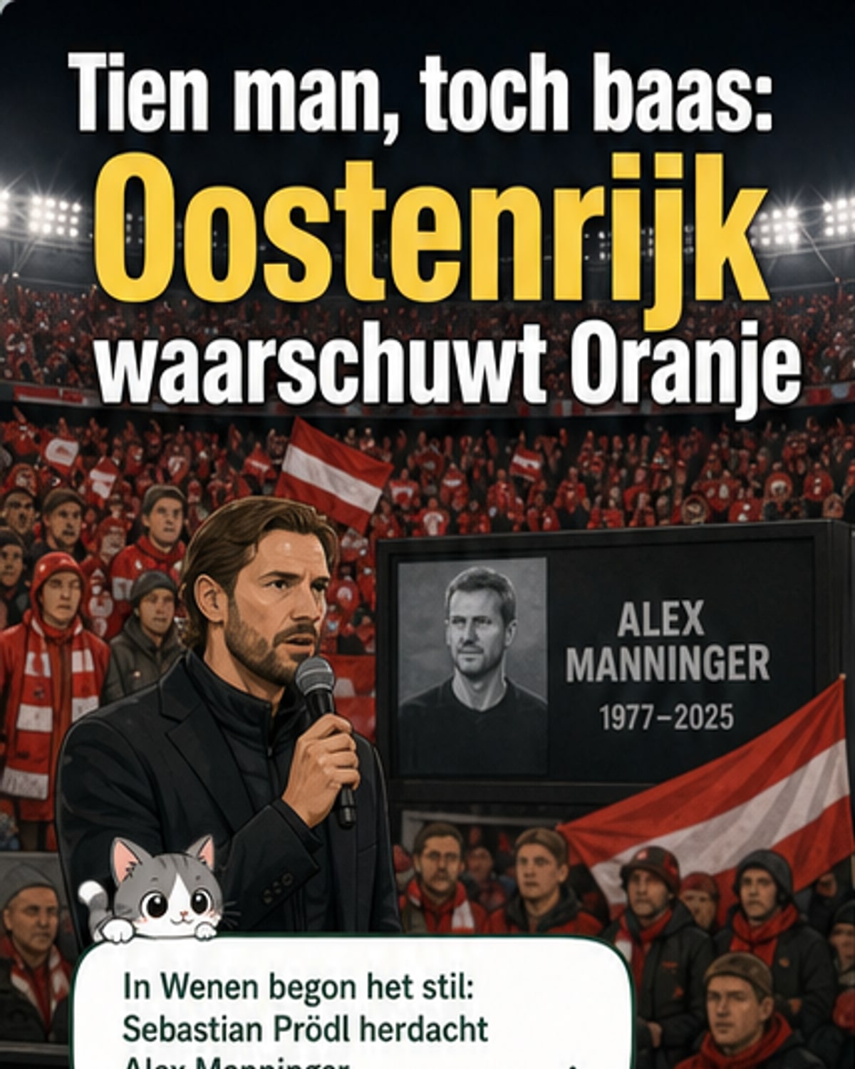 Oostenrijk wint met tien man van Tunesië