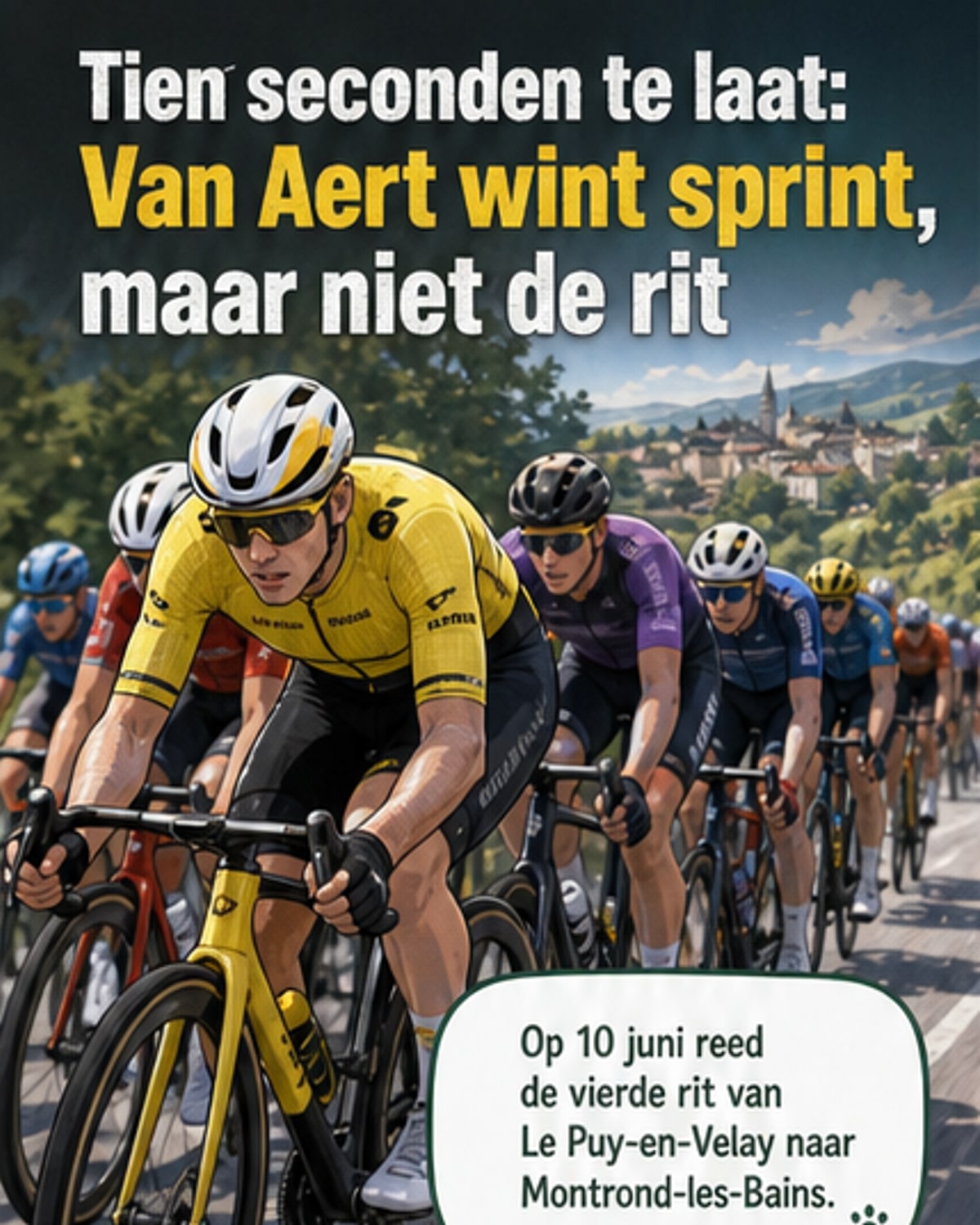 Van Aert wint pelotonsprint in Tour Auvergne