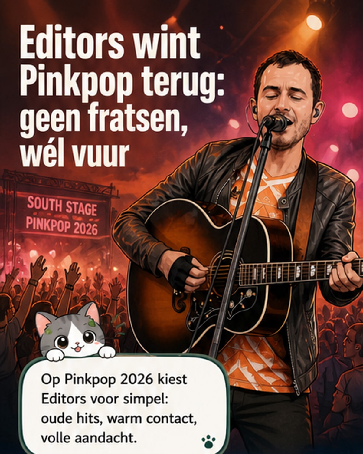 Editors zonder fratsen op Pinkpop